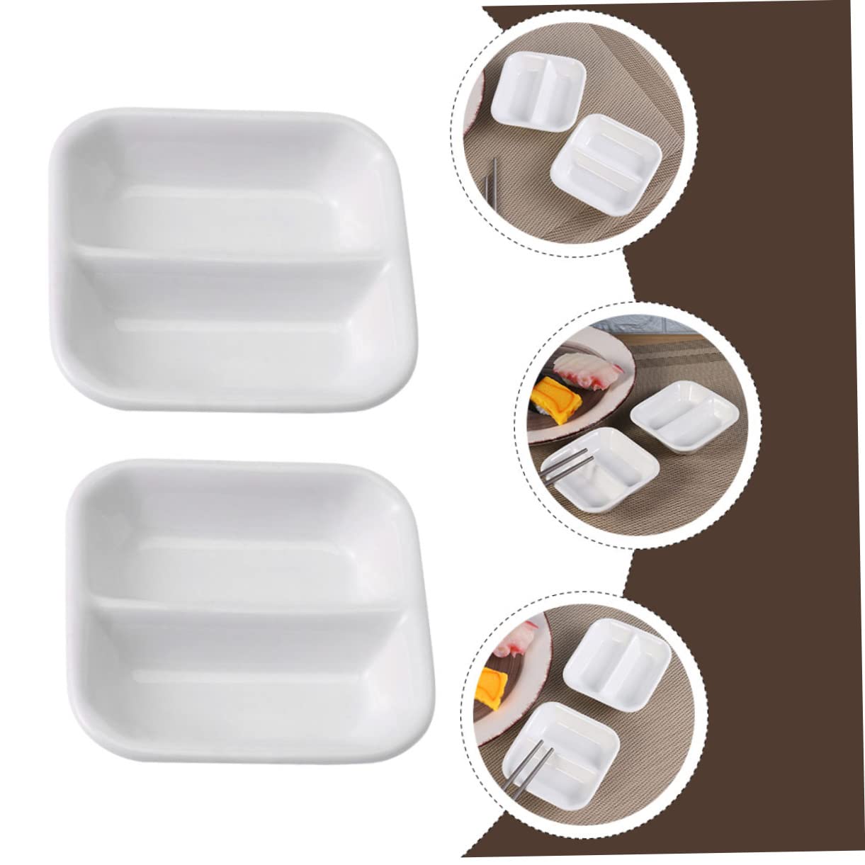 Mikinona Japanese Style Ceramic Condiment Plate Set 4pcs Small Dishes for Charcuterie