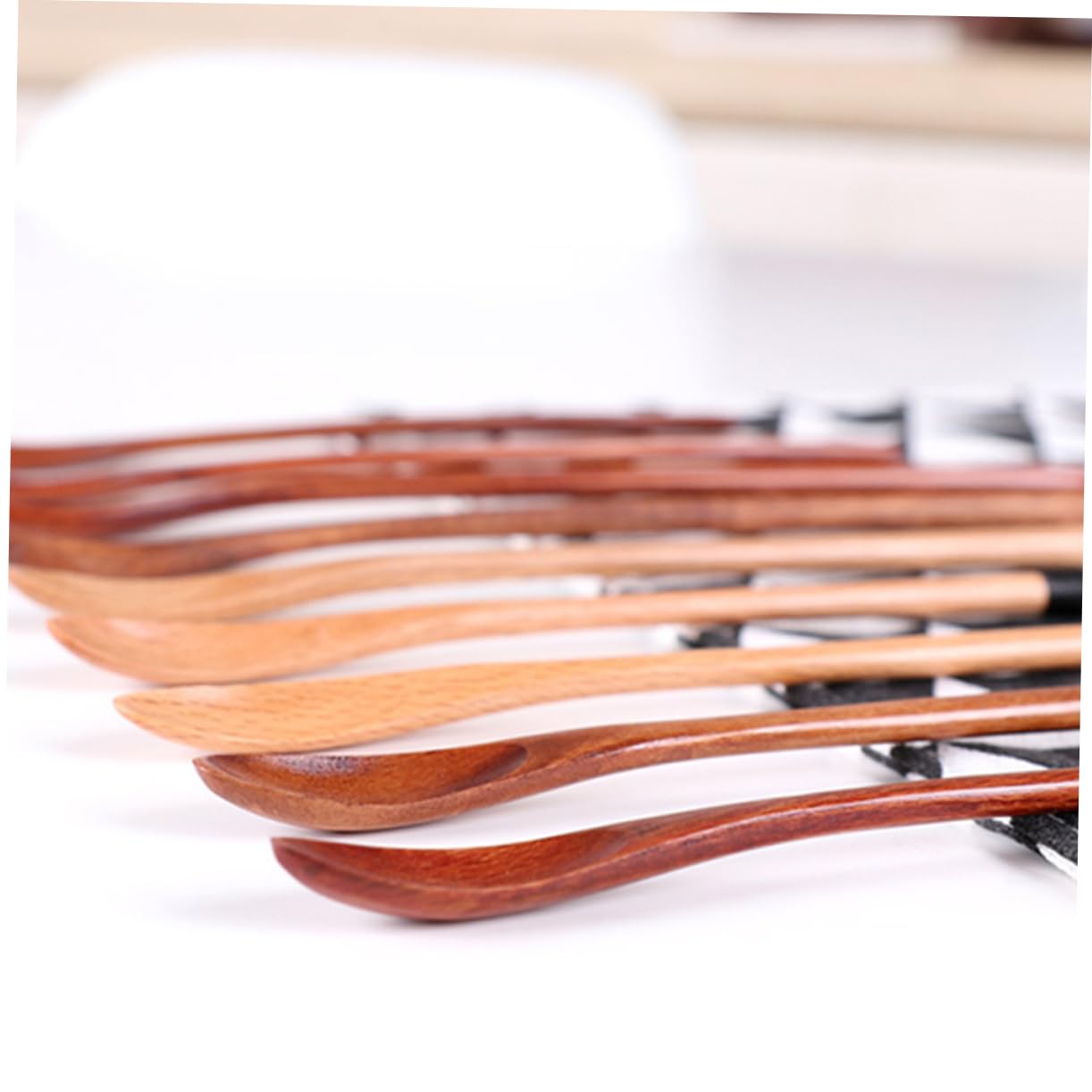 KICHOUSE Long Handle Wooden Stirring Spoon for Coffee Honey Pcs Set Practical Kitchen Spoon for Cooking Mixing