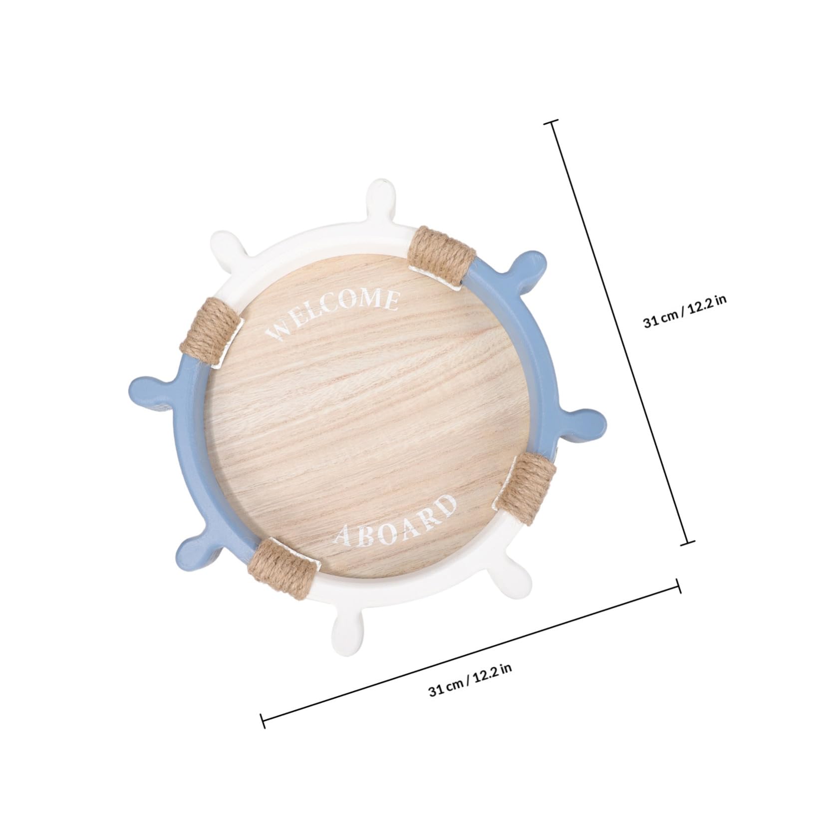 Vassoio e Tema Mare Costiero a Forma di Timone in Legno Facile da Usare e Pulire Design Rustico la Casa per Servire Tè o