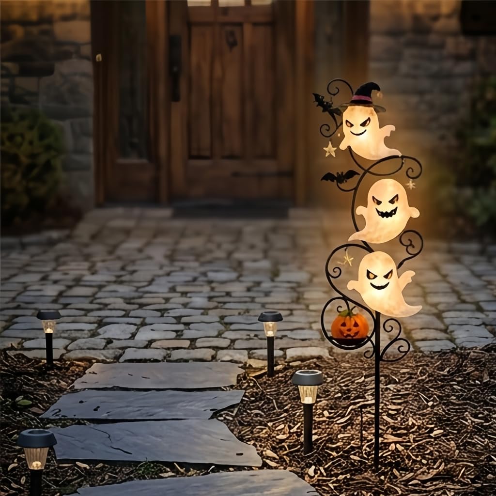 Dekoracja trawnika na Halloween z wzorem słupka słonecznego