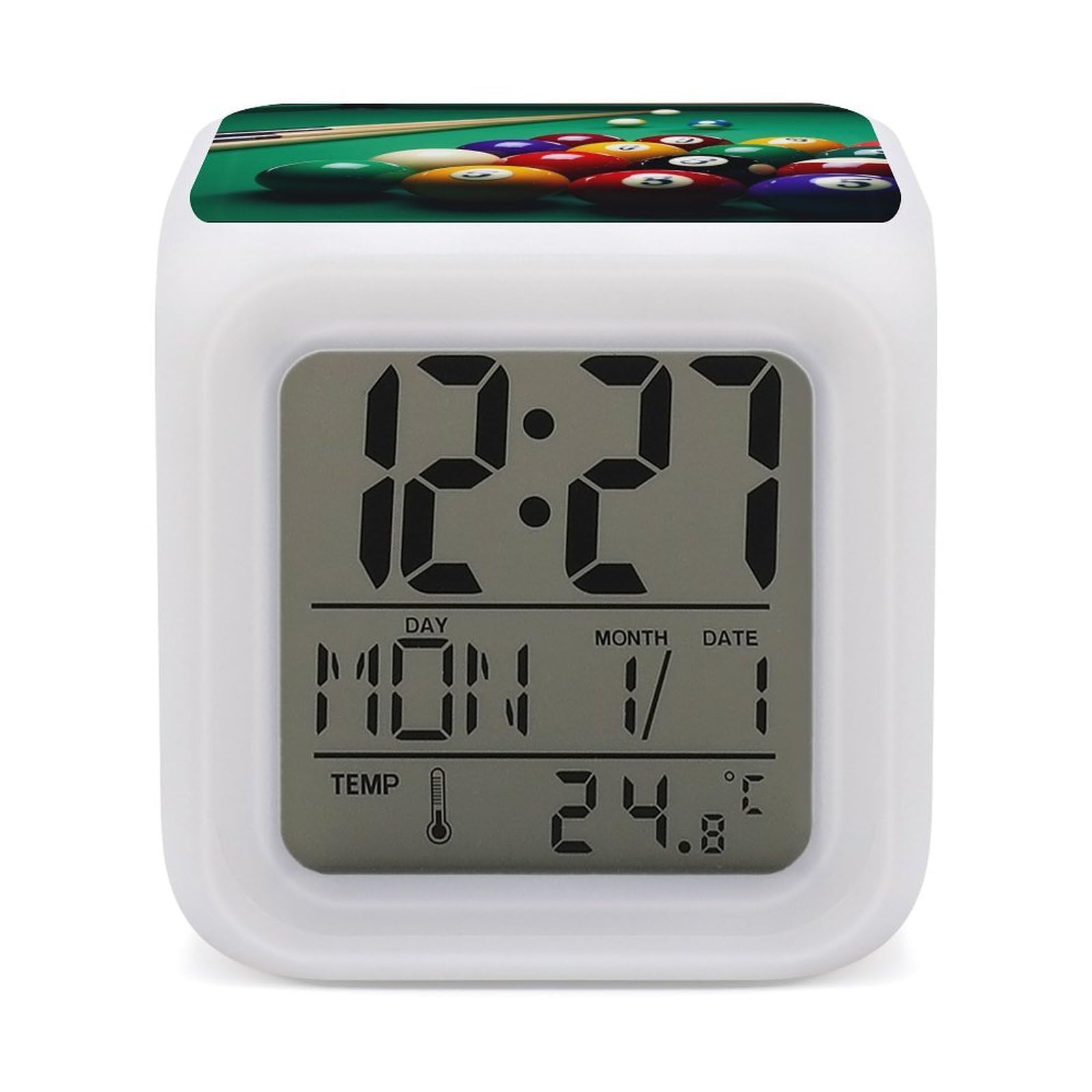 VstaDank Billiards Alarm Clock Alarm Clock with 7 Color Changing Digital Clocks for Bedrooms Sleep Training Clocks with Large Display for Office Kitchen Living Room
