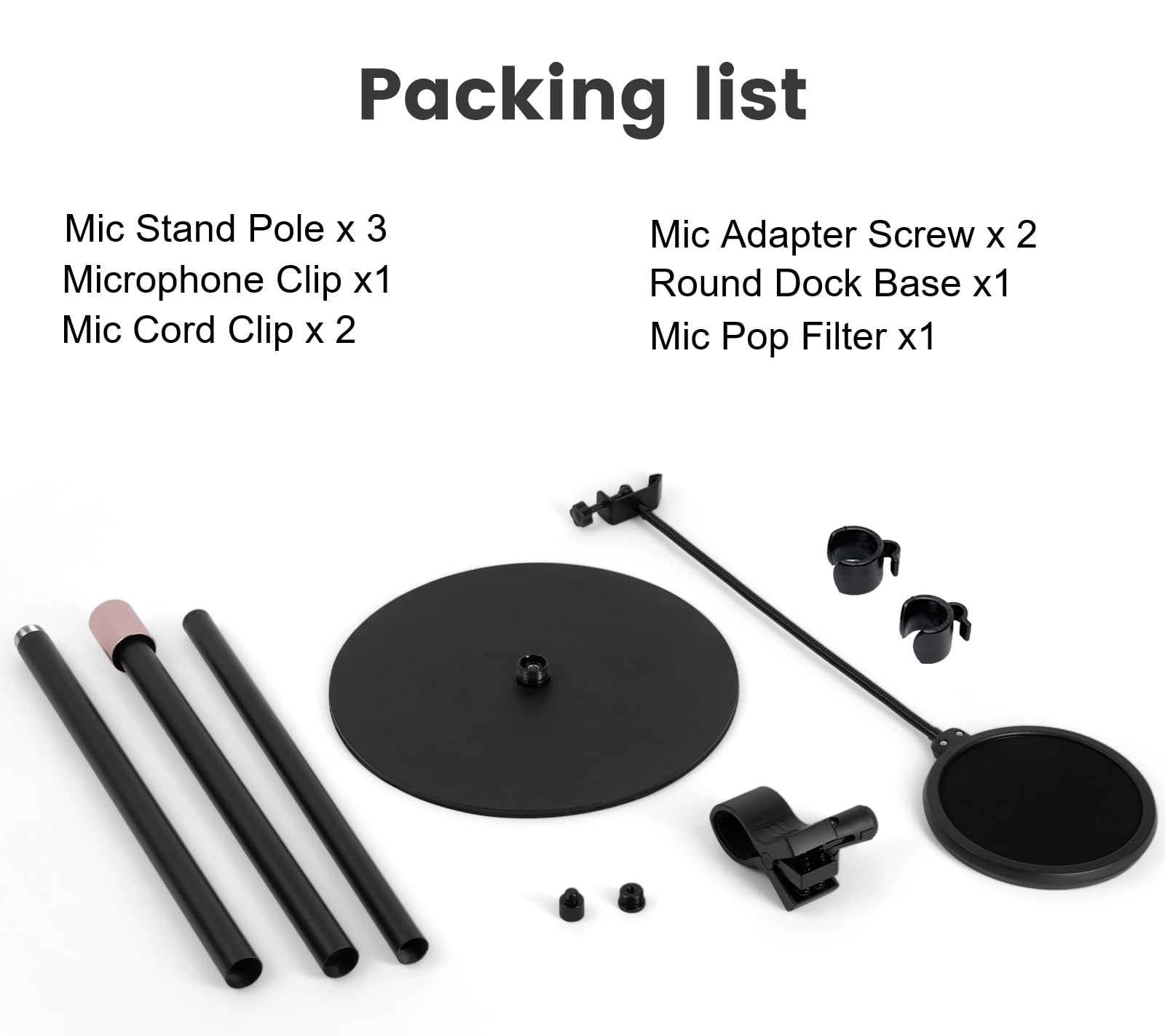 Soporte de piso para micrófono, soporte telescópico de 160 cm para micrófono HyperX Razer Fifine Blue Yeti con clip de micrófono, rosca de 1/4 y adaptador de 3/8 5/8, filtro pop y clips de cable para