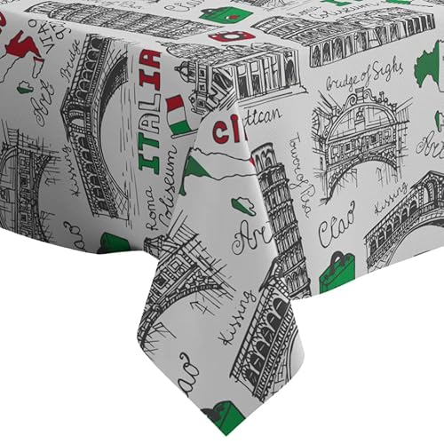 Xtremepads Italy Famous Landmarkvintage Pattern Pattern - Square Linen Tablecloth,