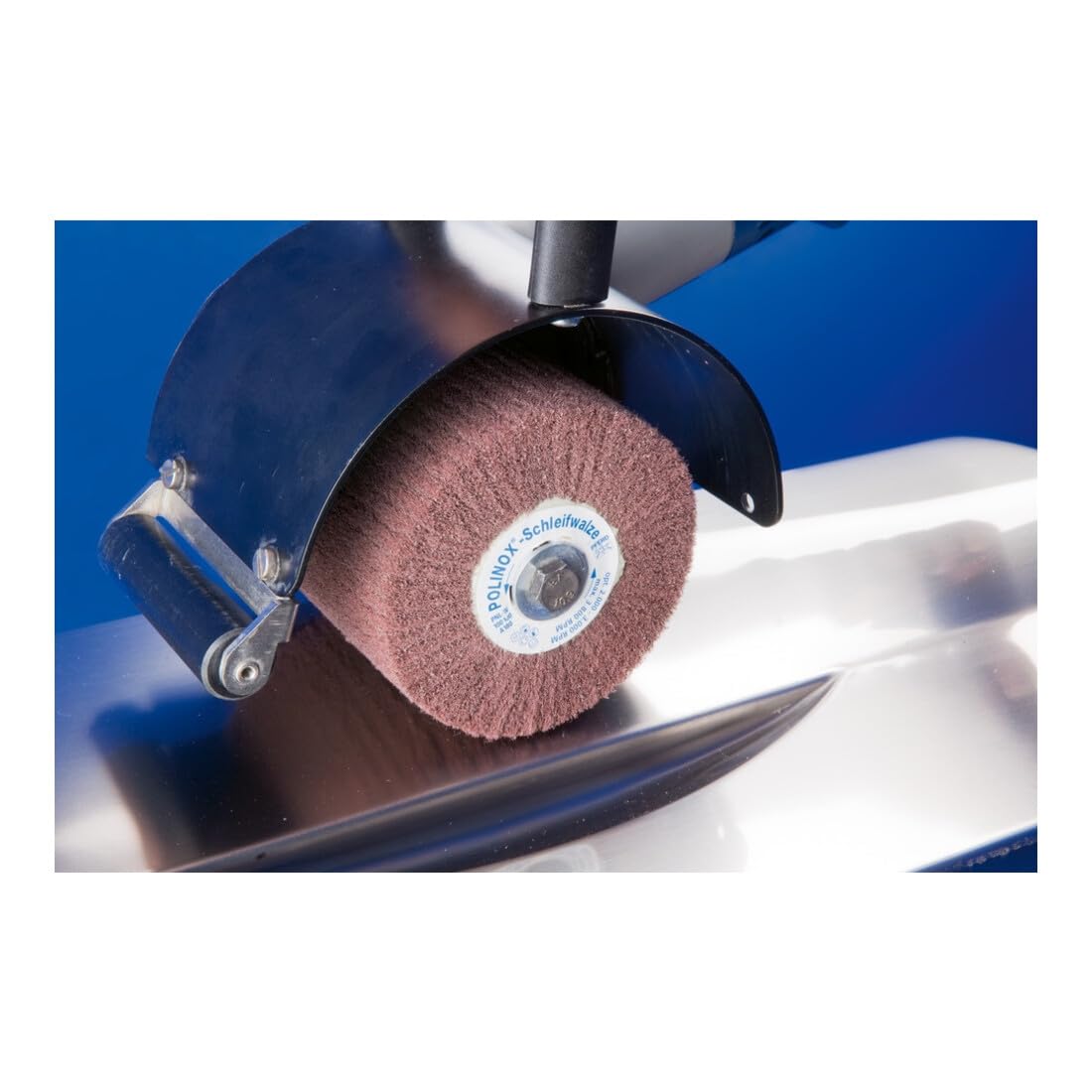 Pferd Rodillo Vellón Pnl-W 100 x 100 millimeters, Agujero 19 millimeters, Grano Corindón A 100, para Acabado Mate de Metales en Satinadora de Rodillos
