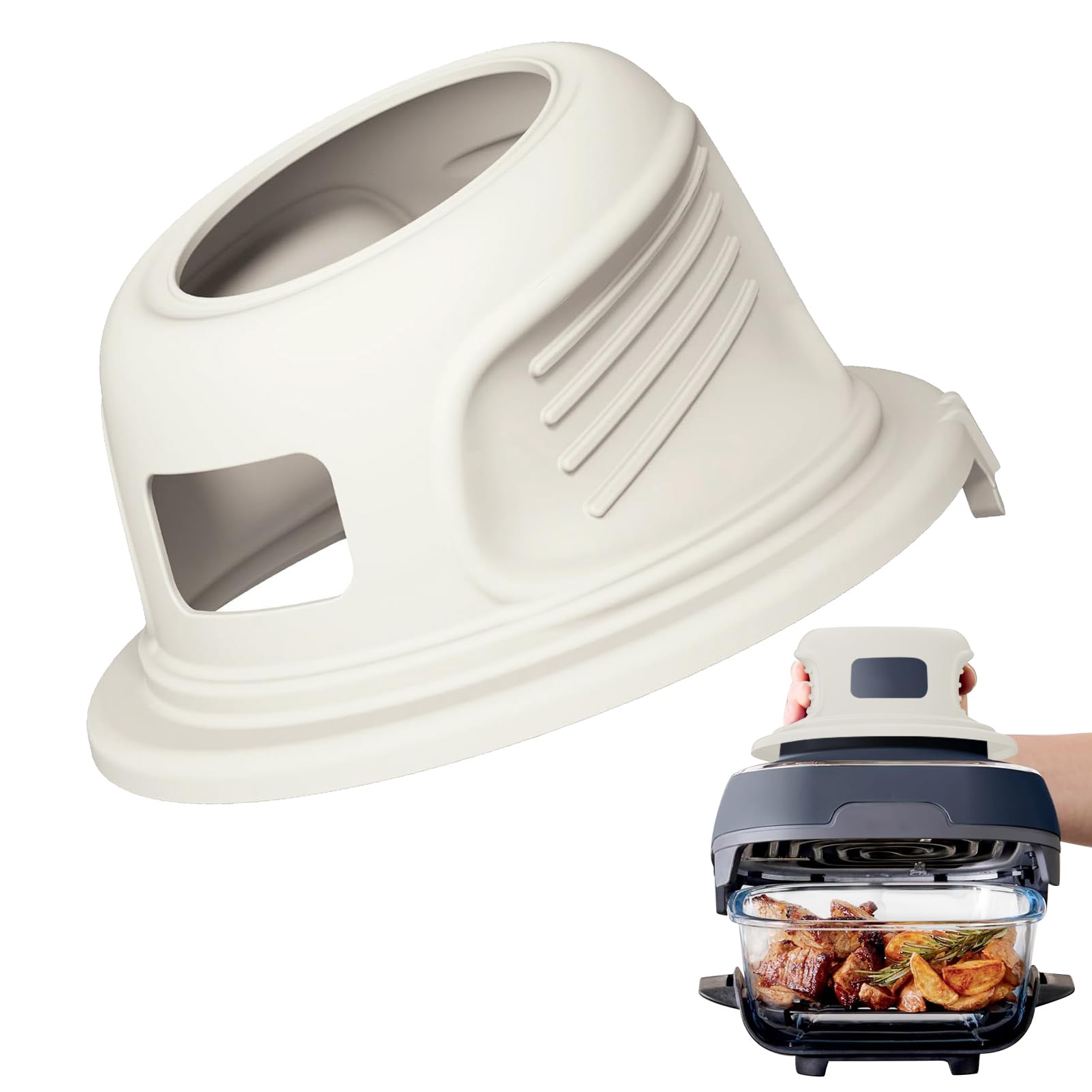 Suitable for Ninja CRISPi FN101EU Airfryer Airfryer Silicone Protective Case for Ninja CRISPi Air Fryer Machine Accessories Compatible with Ninja Crispi Accessories Heat Protection Dishwashers (Beige)