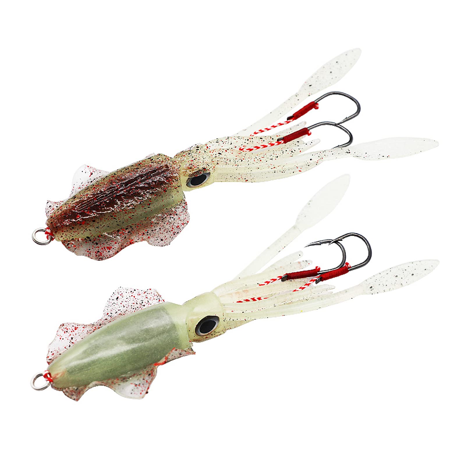 Ensemble D'Appâts Hameçon Poisson Calmar Lumineux 5 Pcs, Veilleuse 3D, Idéal Pour La Pêche, Accessoire De Pêche