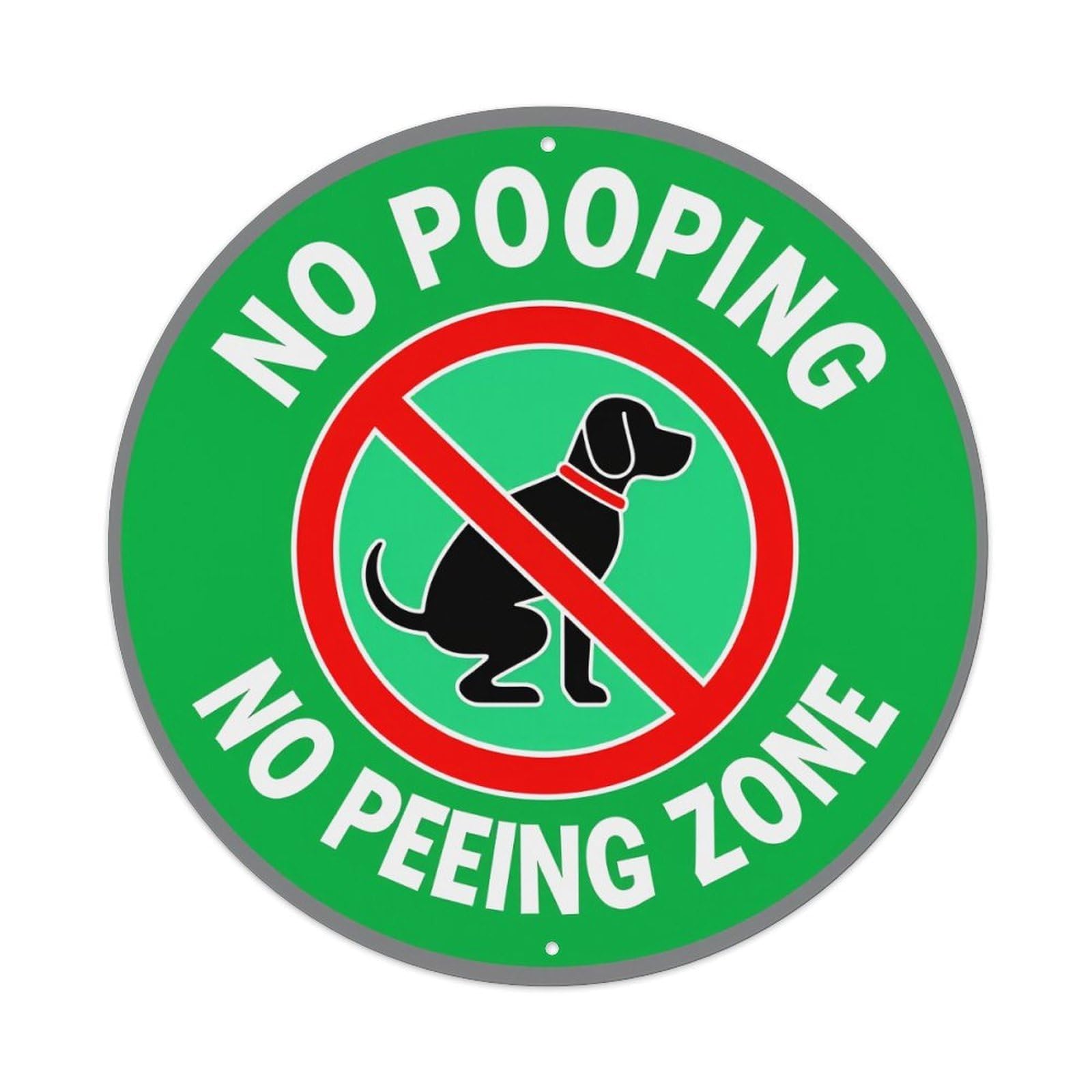 No Pooping No Peeing Zone Round Tin Sign Vintage Metal Poster, Home Bar Garage Man Cave Cafe Indoor & Outdoor Wall Decoration 8x8Inches