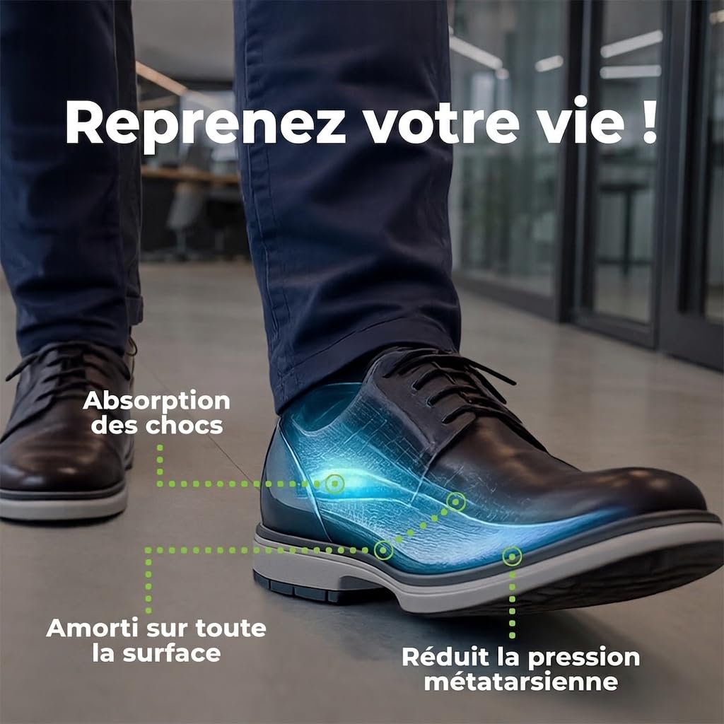 Semelles orthopédiques SMOU Meta – Métatarsalgie et névrome de Morton – Coussinet métatarsien, mousse à mémoire – Amorti, confort et soulagement de l’avant-pied – Homme et Femme