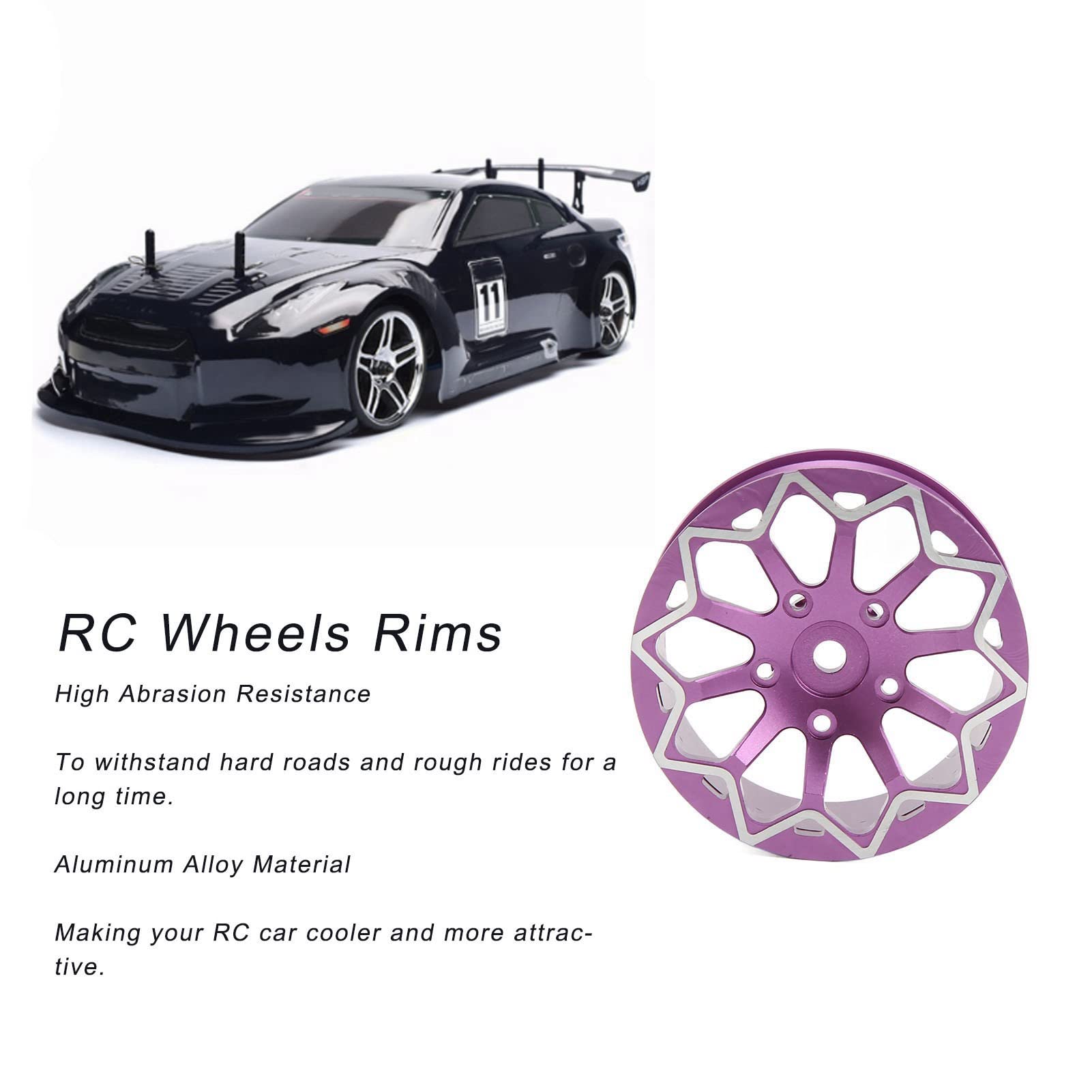 Amazon.co.jp: 52mm アルミニウム合金 RC ホイール リム セット 1/10