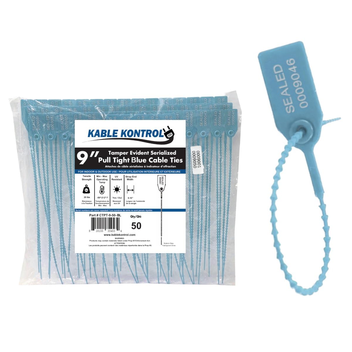 Amazon.com: Kable Kontrol Tamper Seals Numbered Serialized Zip