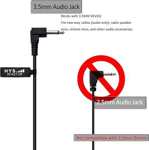 Miniatura 5 de HYS audífono con tubo acústico, solo para escucha policial, de 1.3 pulgadas, con molde para bocina y micrófono