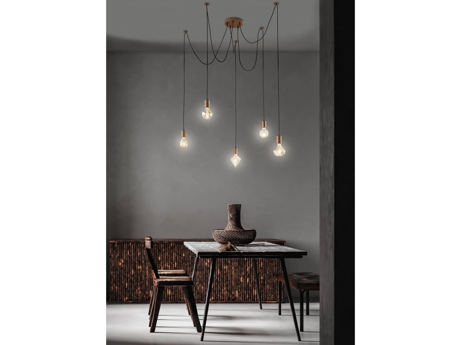 Trio Lámpara Colgante CORD, 5xE27