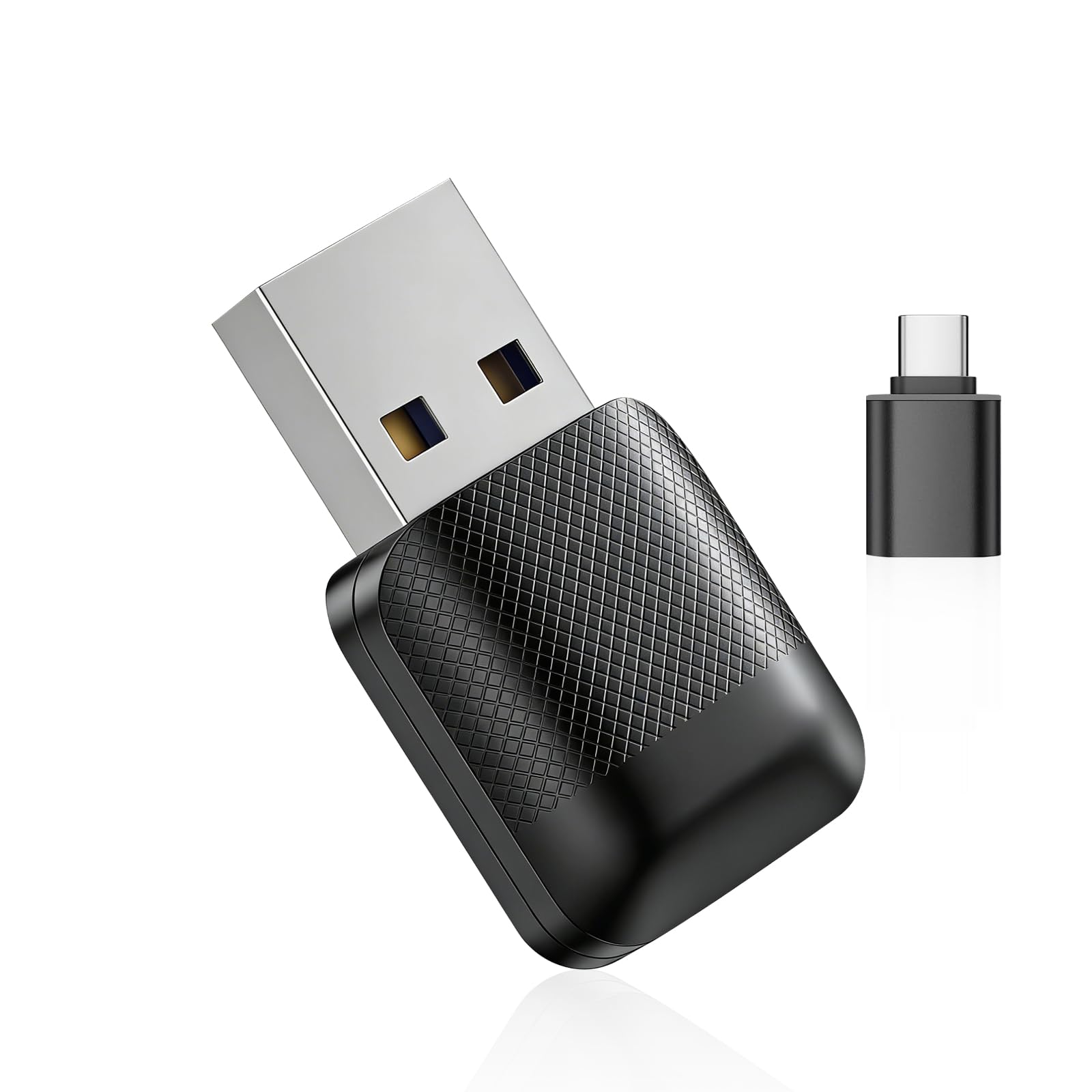 DUAIU Wireless CarPlay Adapter for iPhone & Android Auto – Mini Plug & Play Car Play No Delay, Dual-Band 2.4G/5G, Auto Reconnect, Converts Wired to Wireless for 2018+ Cars, USB-A & USB-C - 1