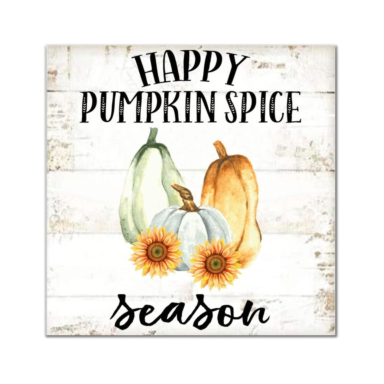 Panneau mural vintage en bois Happy Pumpkin Spice Season décoration automne