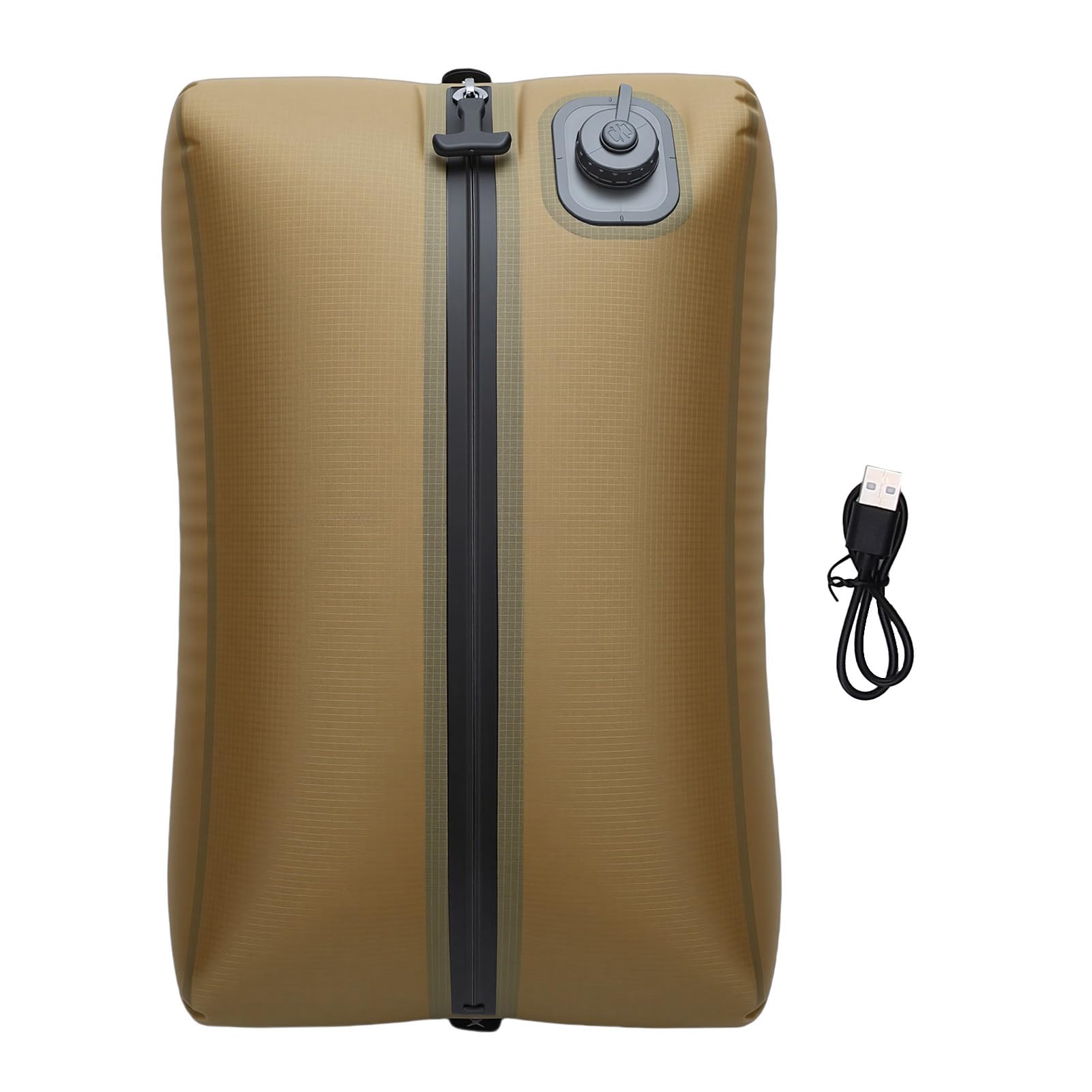 Bolsas de Vacío de Viaje Reutilizables de 20 Litros con Bomba Incorporada, Compresión que Ahorra Espacio para Ropa, Ideales para Acampar y Mochilear, Poliéster Duradero (Caqui)