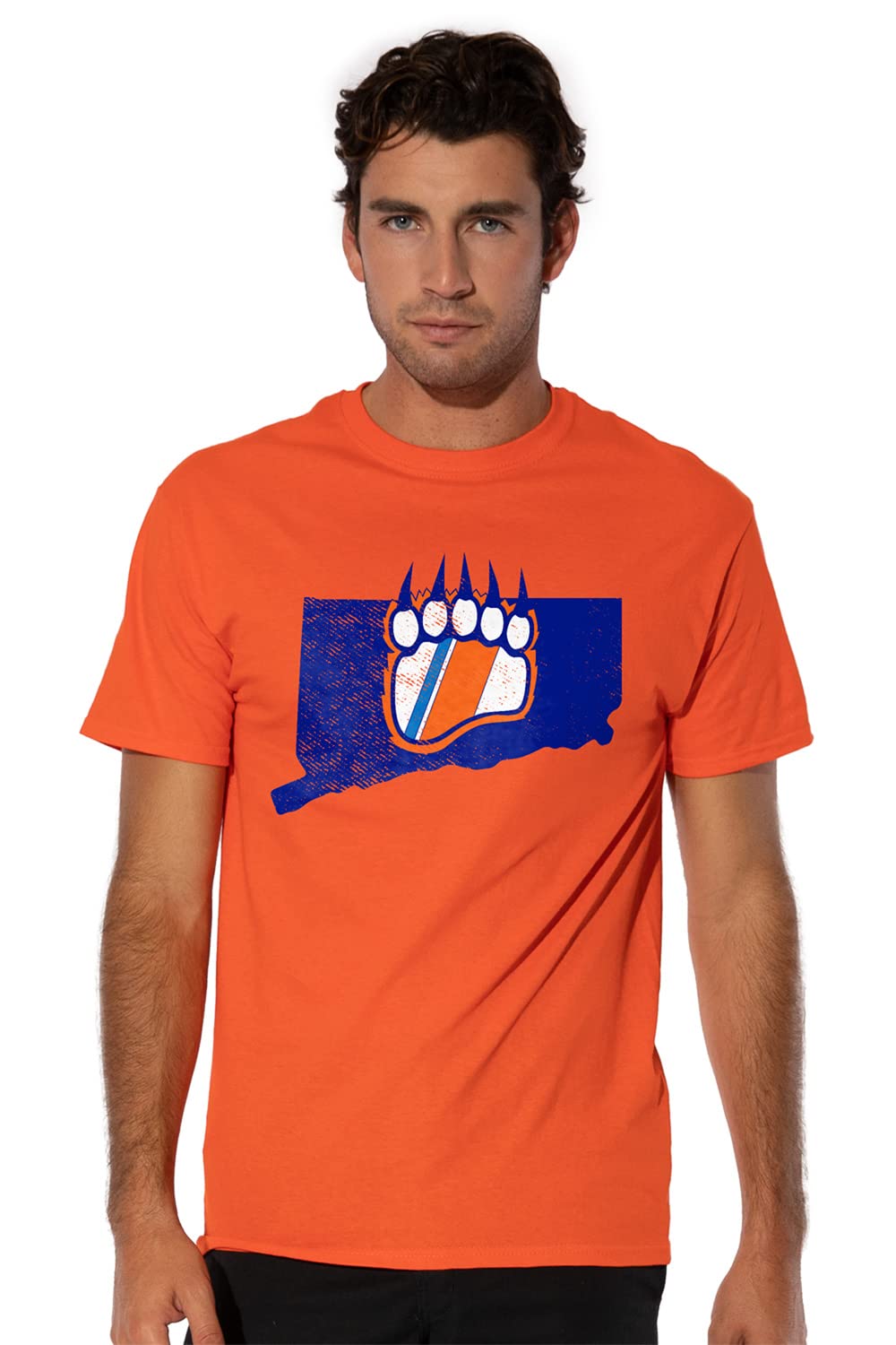 Coast Guard Academy Official Connecticut Short Sleeve Mens Cotton T-Shirt,Orange, X-Large