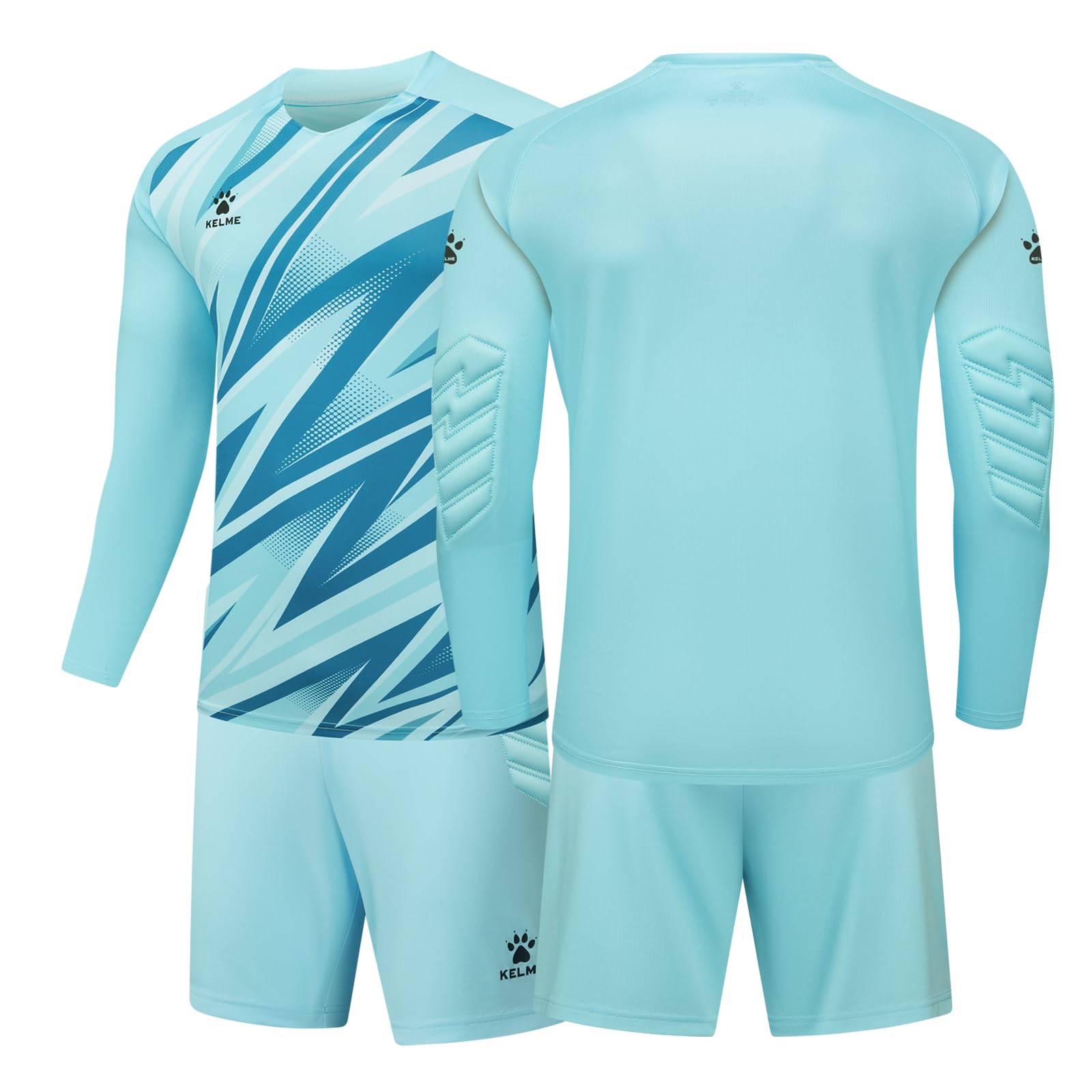 KELME Men Goalkeeper Jersey Kid Padded Goalkeeper Soccer Jersey and Shorts Socks Men's Goalie Jersey Adults, 6 Years