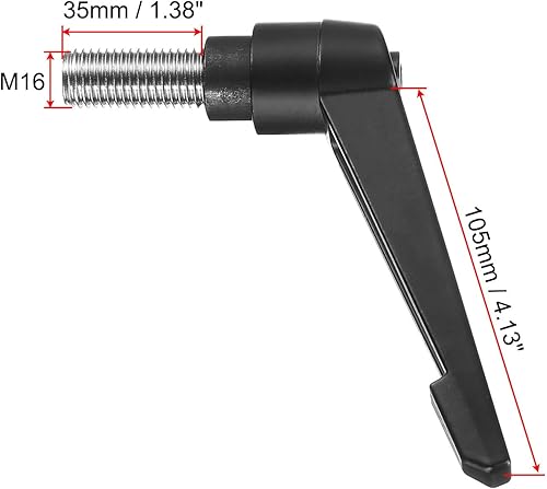 Miniatura 160 de uxcell Palanca de sujeción ajustable M8 x 1.181 in métrica 304 acero inoxidable macho roscado perillas de mano con botón de trinquete giratorio