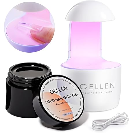 Gellen Gel X Extension Glue Kit with UV Lamp for DIY Nail Art