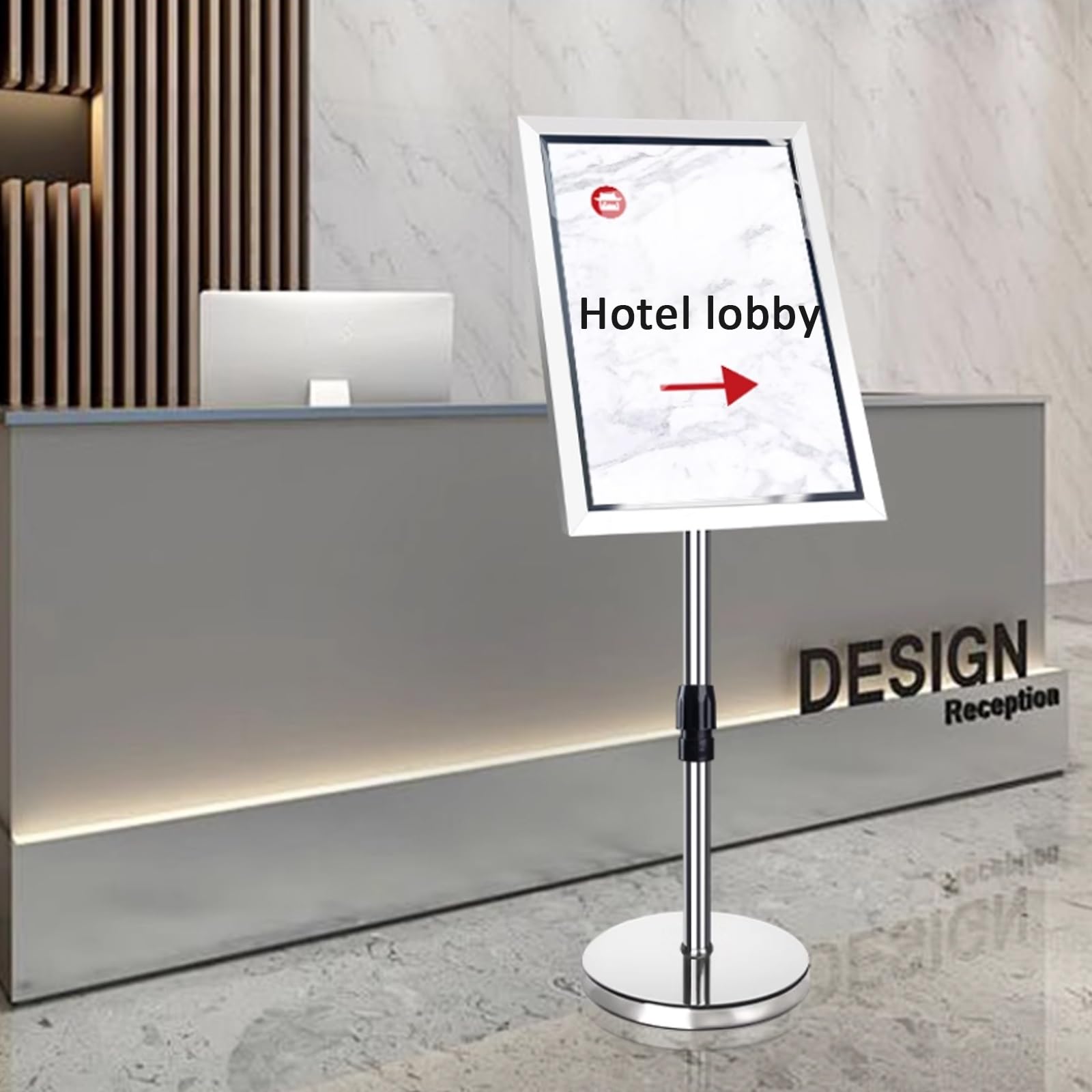 Soporte For Carteles, Giratorio Y Ajustable, Con Base Recargable, InstalacióN RáPida Sin Herramientas For Hoteles Y Exposiciones
