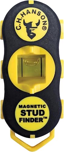 CH Hanson Magnetic Stud Finder | Battery-Free Stud Locator with Rare Earth Magnets | Finds Nails & Screws Behind Drywall | Built-In Level for TV Mounting, Shelves & Home Projects