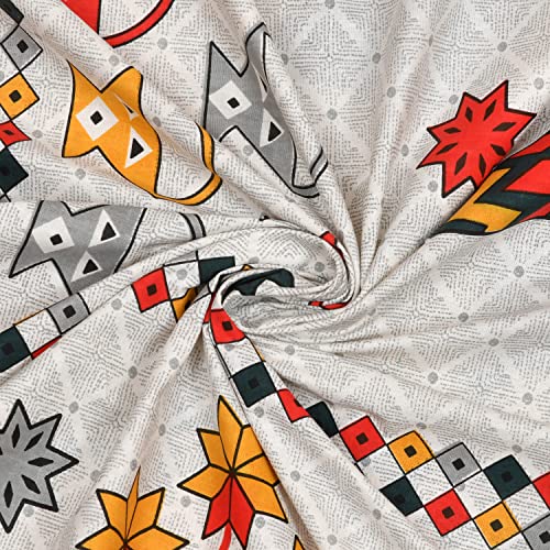 Image of BLOCKS OF INDIA 200TC Diwan Set Cotton 8 Piece | Deewan Printed Bedsheet Sets for Living Room Hall (Set of 8 Piece, 1-Bed Sheet | 2-Bolster Cover | 5-Cushion Cover (Color 3)