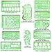 Zonon 16 Pcs Geometric Drawing Templates Kit, Drafting Stencils Measuring Rulers 12 Inch Aluminum Architect Scale Building Geometric Plastic Ruler for Design School Studying Office Building
