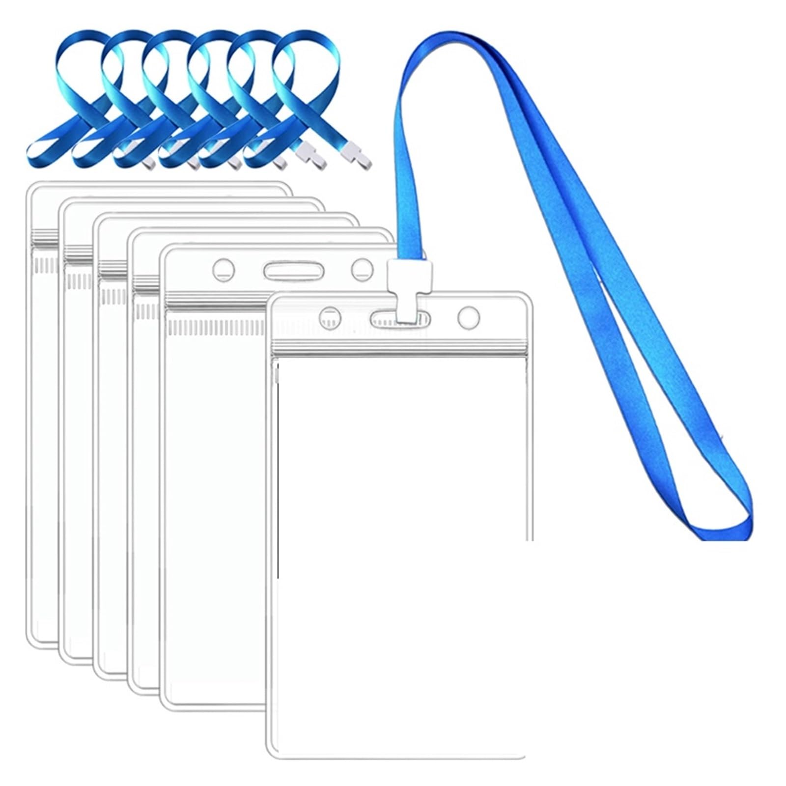 Namensschild-Halter, 100 Stück, transparent, Arbeitserlaubnis, Schlüsselband-Set für Mitarbeiter, Ausweishalter, Ausstellung, Ausweis, Namensschilder, Kartenhüllen