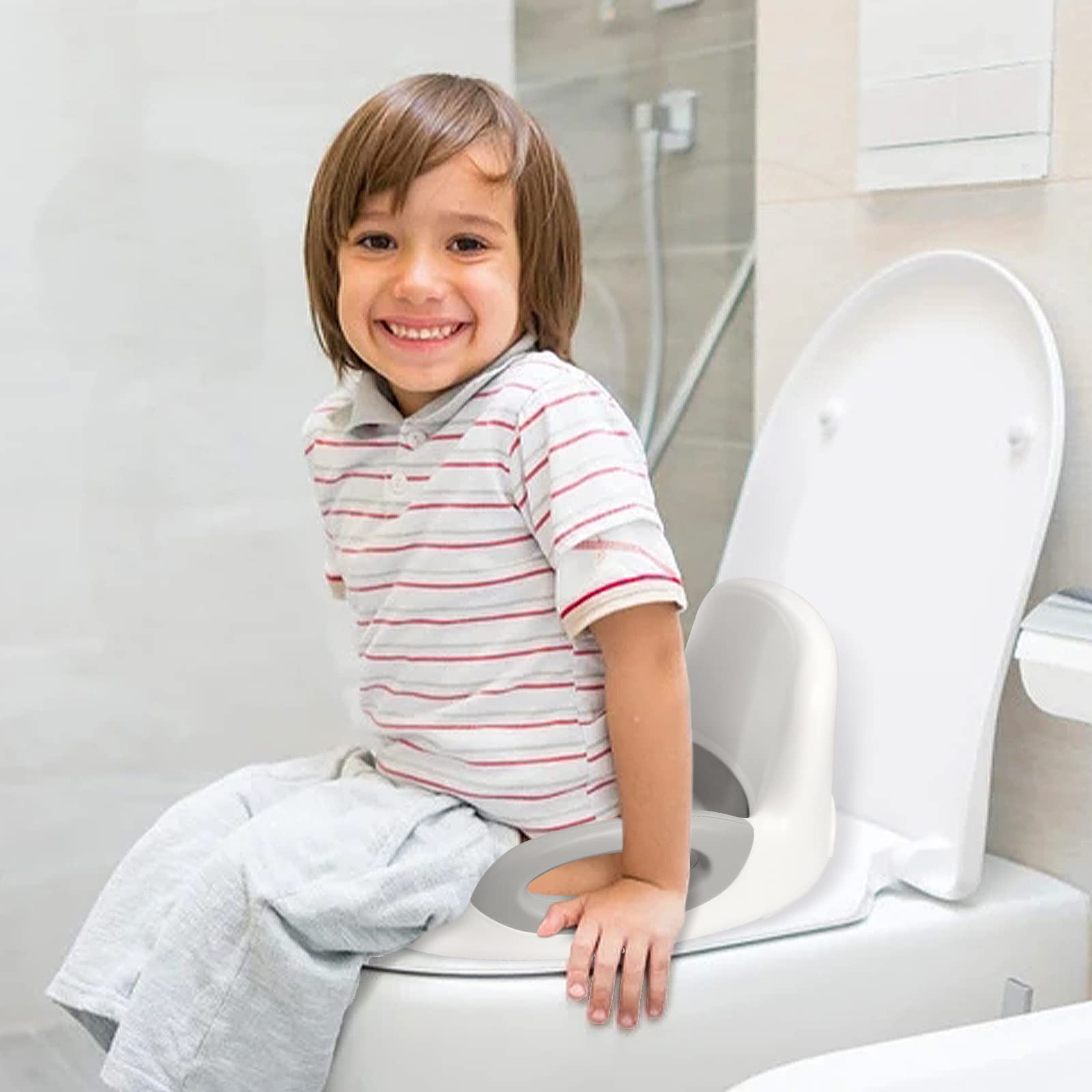 Kinder Toilettensitz WC Sitz, Baby Training Toilettentrainer, Grau