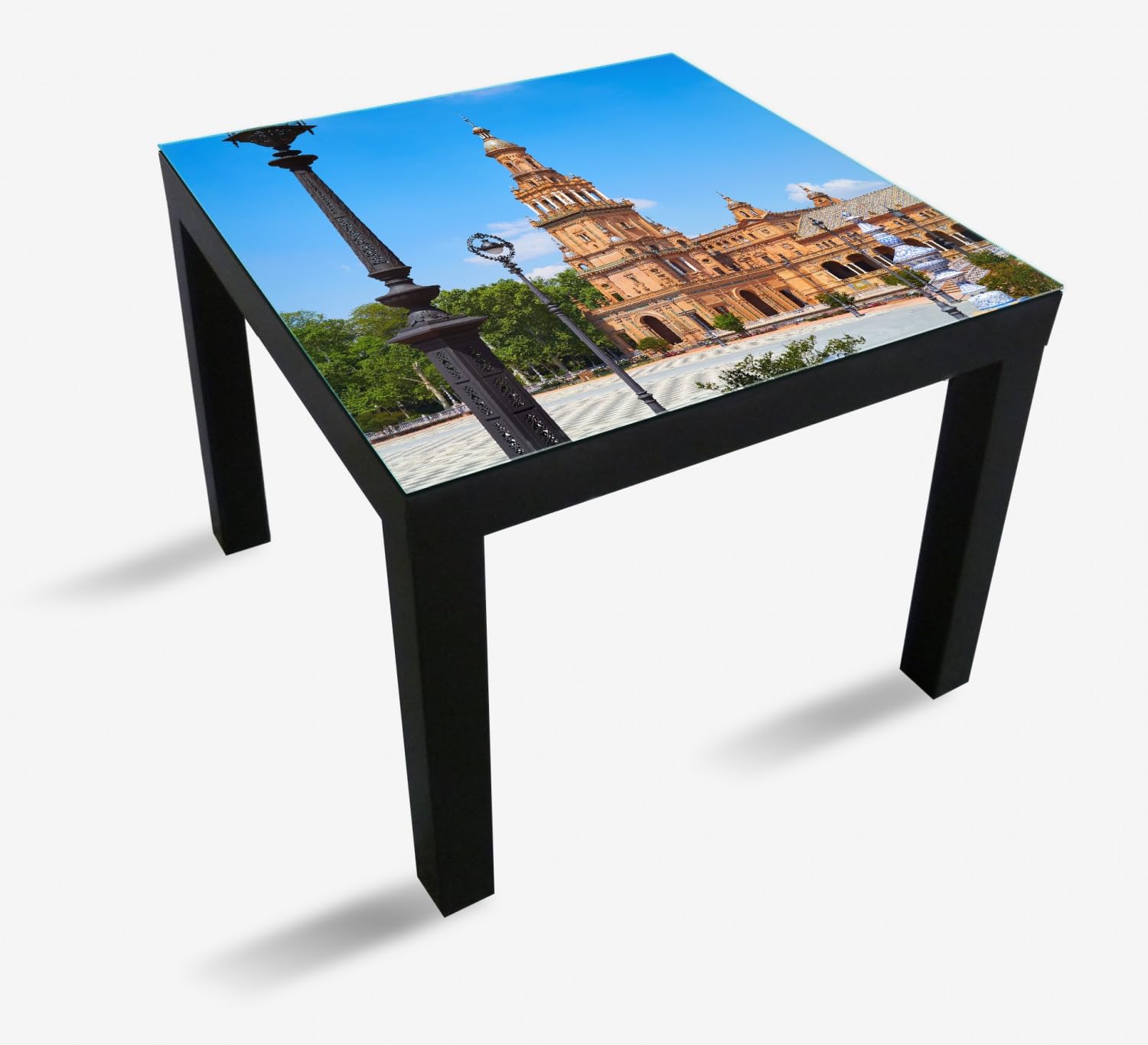 Wallario Glasplatte, Schutzplatte 55 x 55 cm - geeignet für IKEA Lack Tisch, für Beistelltisch/Couchtisch, Plaza im Sonnenlicht