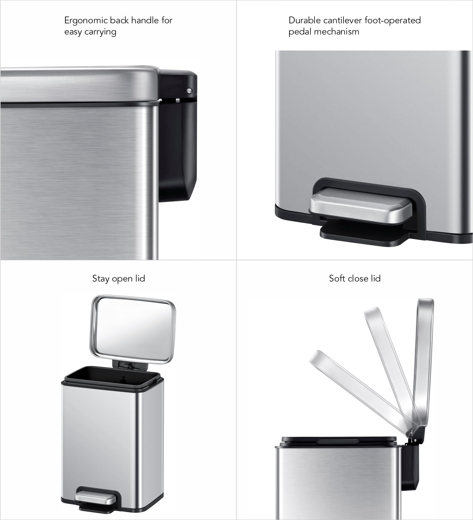 Obsessions EKO Stainless Steel Step Bin - 6L -4