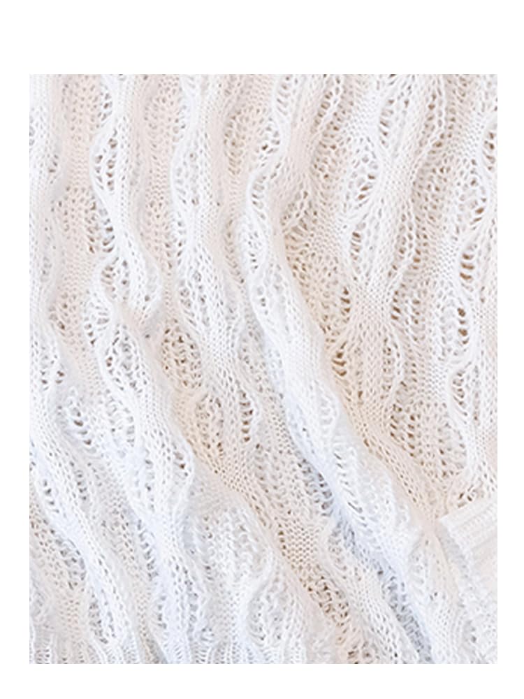 Top da Donna Lavorati all'Uncinetto, Grigi, A Maniche Lunghe, con Scollo A V, in Maglia Cava, con Effetto Ondulato, Estivi, Casual, Larghi, Trasparenti, per Le Vacanze in Spiaggia.