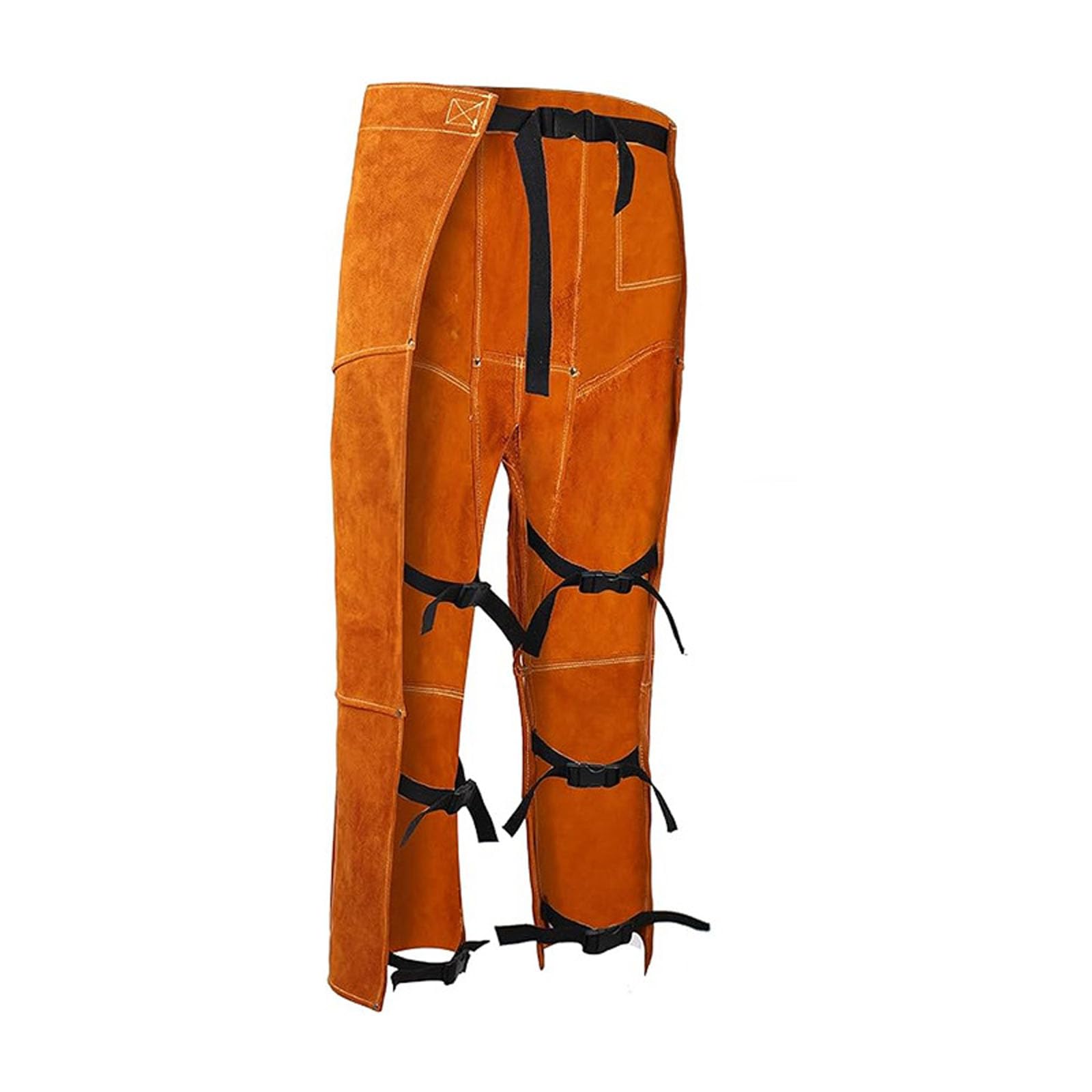 Pantalon de soudage en cuir industriel, ignifuge, pour le travail de meulage et de coupe, vêtements de protection