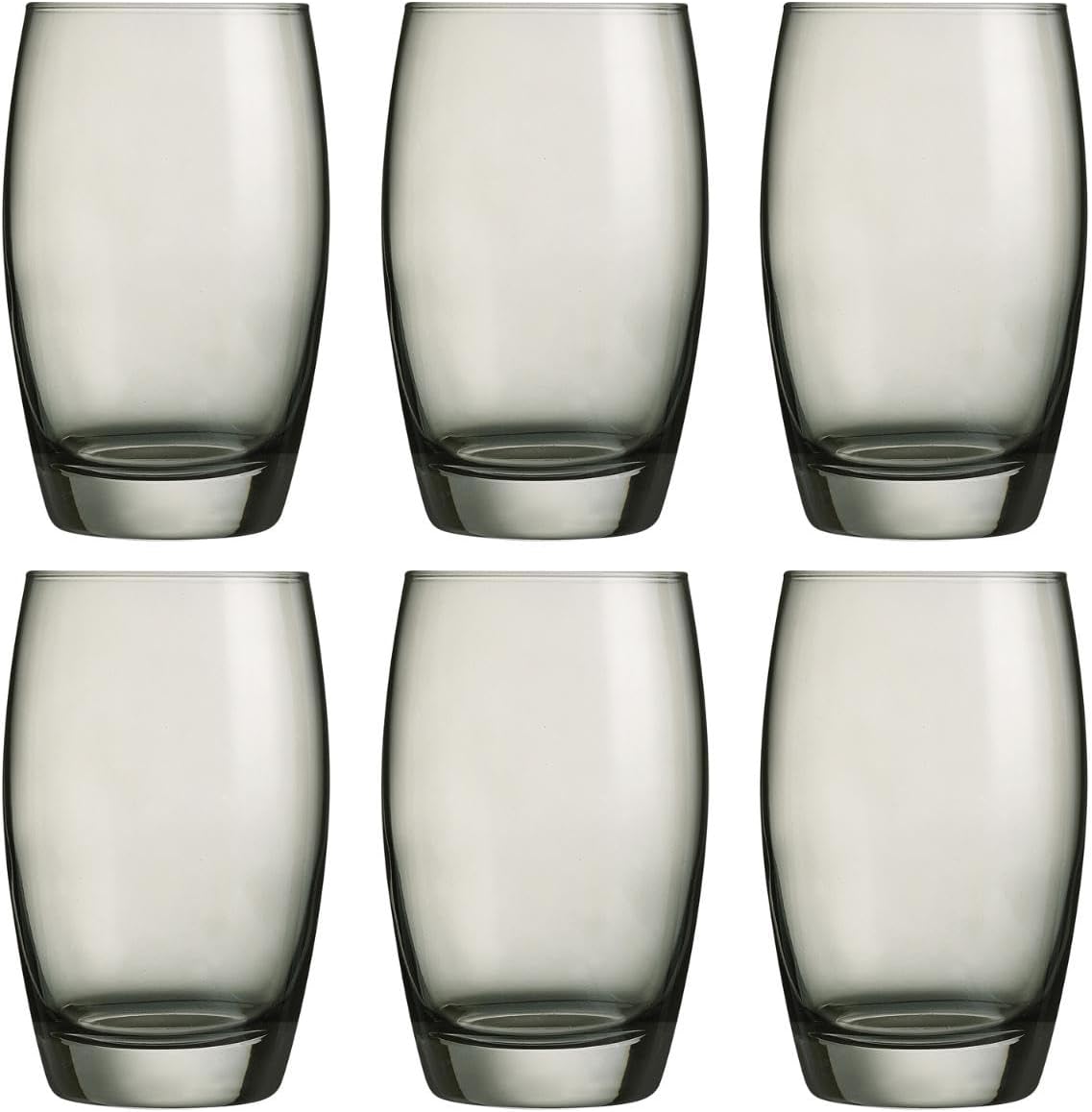 Arcoroc ARC J8491 Salto Color Studio Grey Long Drink Glasses, 350 ml, Glass, Grey, Set of 6