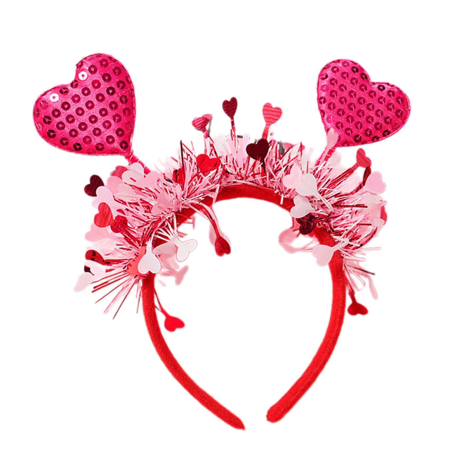 Fentency Valentines Day Headband for Woman with Sequins Heart Delicate Headbands Anti Slip Headbands Sweet Girls Prom Supplies