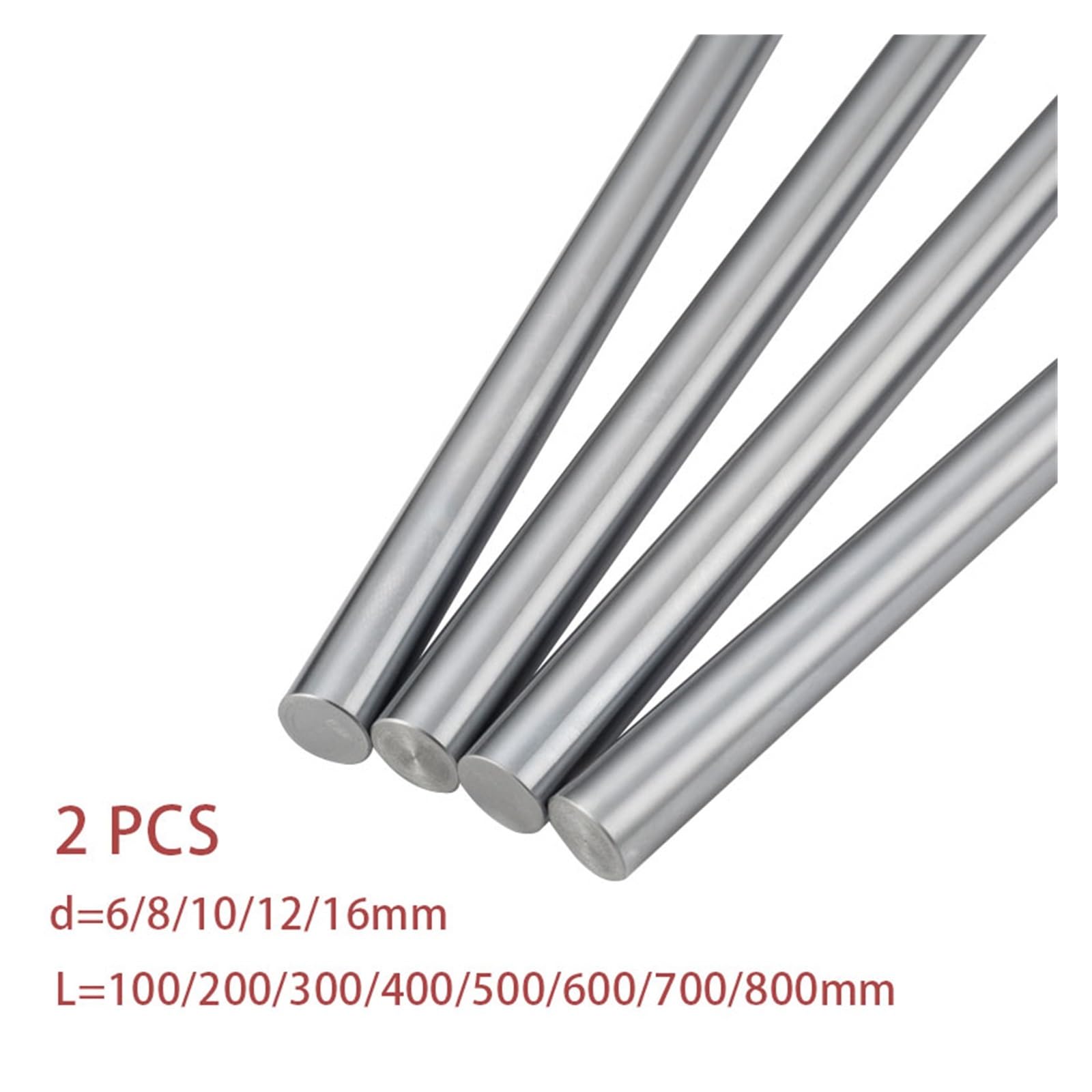 RAHBI Piezas de Impresora 3D de Carril Lineal, 2 uds., Cilindro, Varillas de Revestimiento cromadas, Eje Lineal, Varilla Redonda L 300 400 500 600 700 800 CNC WCS Leisurely (Color : 8mm, Size : 500m