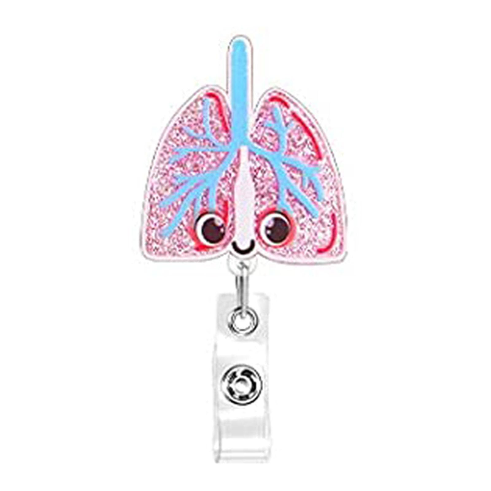 Maxtonser Acrylic Anatomical Organ Badge Reel Nurse Doctor Name Card Holder Acrylic Texture Suitable for Hospital Professional