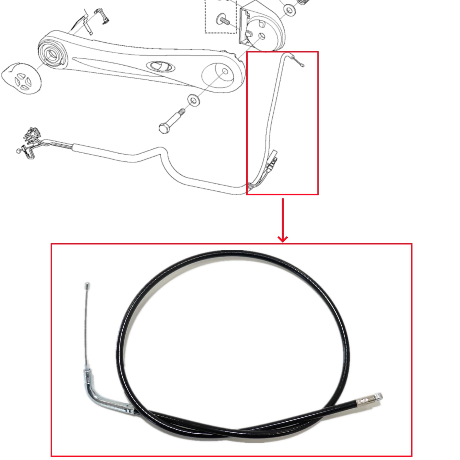 EBZ7500 EBZ8500 - Cable del acelerador compatible con sopladores de hojas RedMax Hus-qvarna 560BFS 570BFS 580BFS Reps 576563401