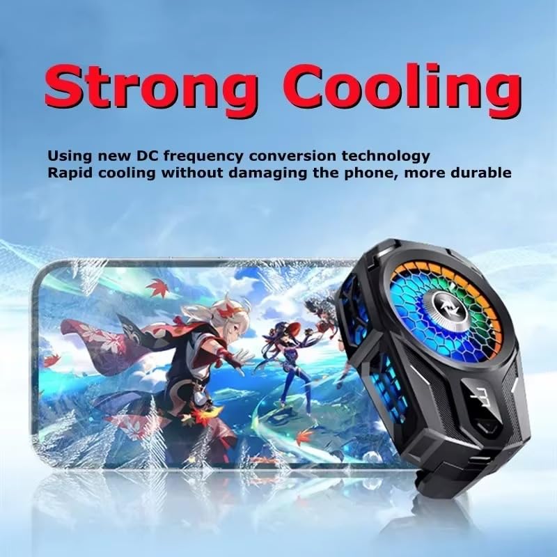 Image of BKN SL-16 Fast Cooling Mobile AC Fan Radiator | Fast Mobile Cooler for Gaming With USB Powered Smartphone Fan Cooling Radiator Game Cooler -3 degree 2 Gear for Phone Gaming, Live Streaming