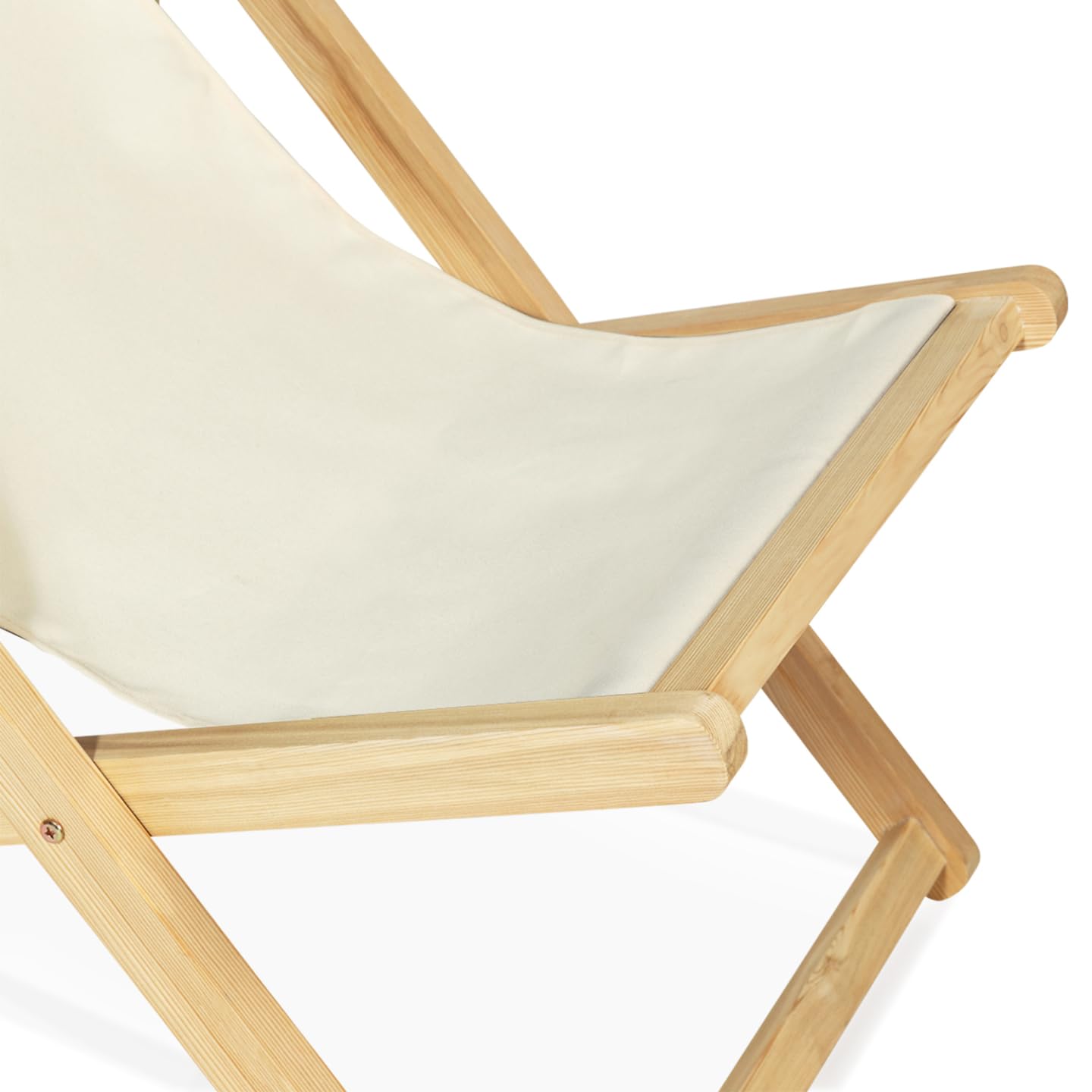 IDMarket - Lot de 2 chaises Longues Pliantes chilienne Bois Toile écrue