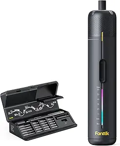 Fanttik S2 Pro Electric Screwdriver, Cordless Screwdriver Set, 7 Torque Settings, 0.5 to 6N.m, 20 Magnetic Bits, 1/4''Hex Shank, with 90° Angle Adapter, for Furniture, Household Repairs