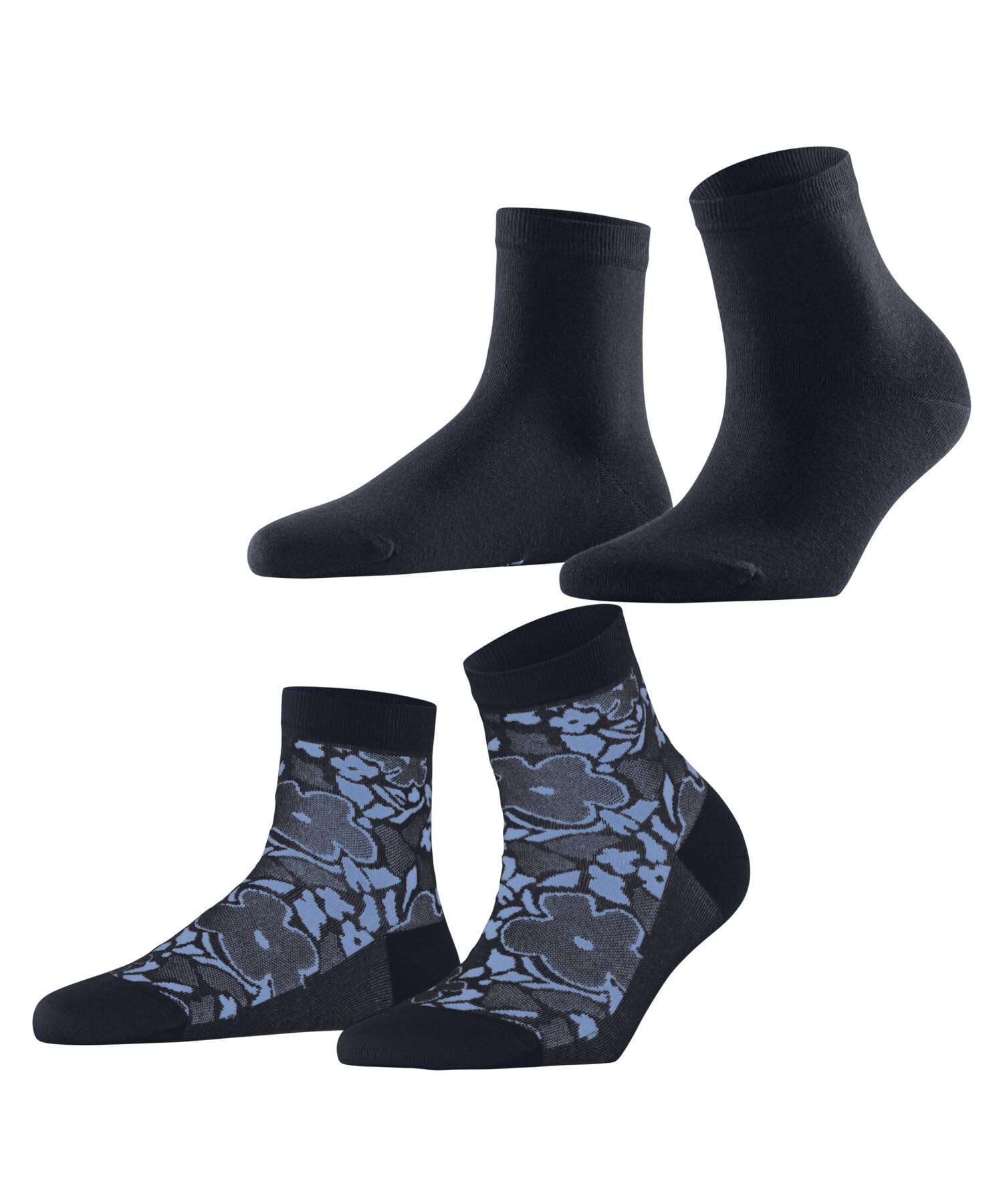 ESPRIT Damen Geranium 2-Pack Sneakersocken atmungsaktive biologische nachhaltige Baumwolle kurz gemustert 2 Paar