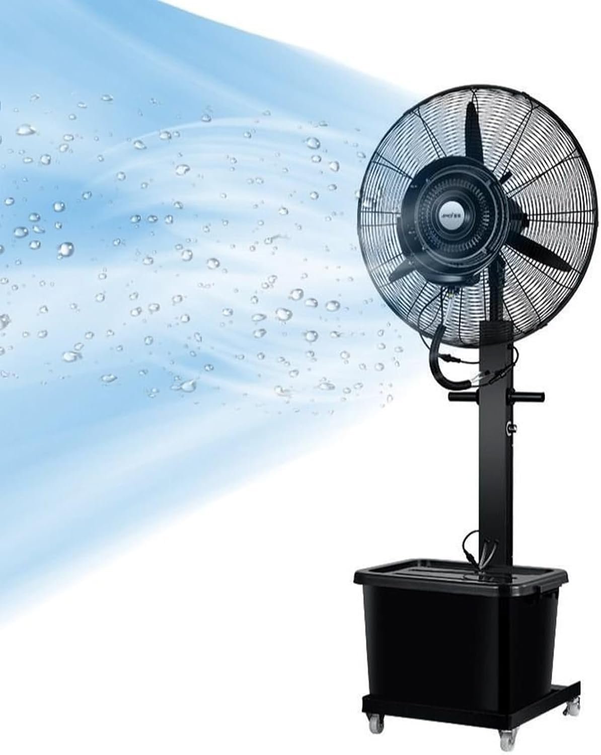 Ventilador Nebulizador Industrial, Enfriador de Aire con Depósito 42L Desmontable, Oscilación 90°, 3 Velocidades, Mando a Distancia, para Patio, Garaje, Taller e Invernadero,750 Lifting 2-Meter Model