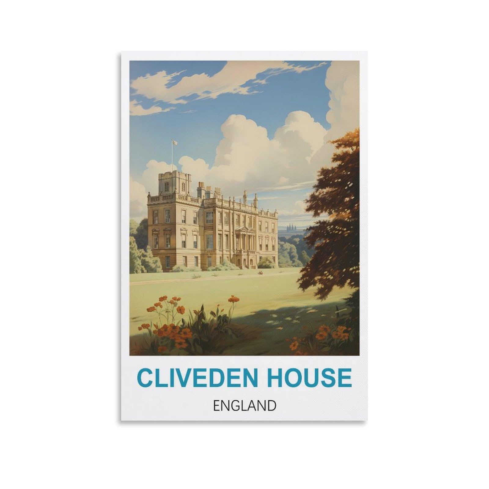 Metal Tin Sign Plaque Poster,Cliveden House Englands,Vintage Plaques Poster Plaque Decor Retro Posters Gallery Wall Art Print 15x30cm
