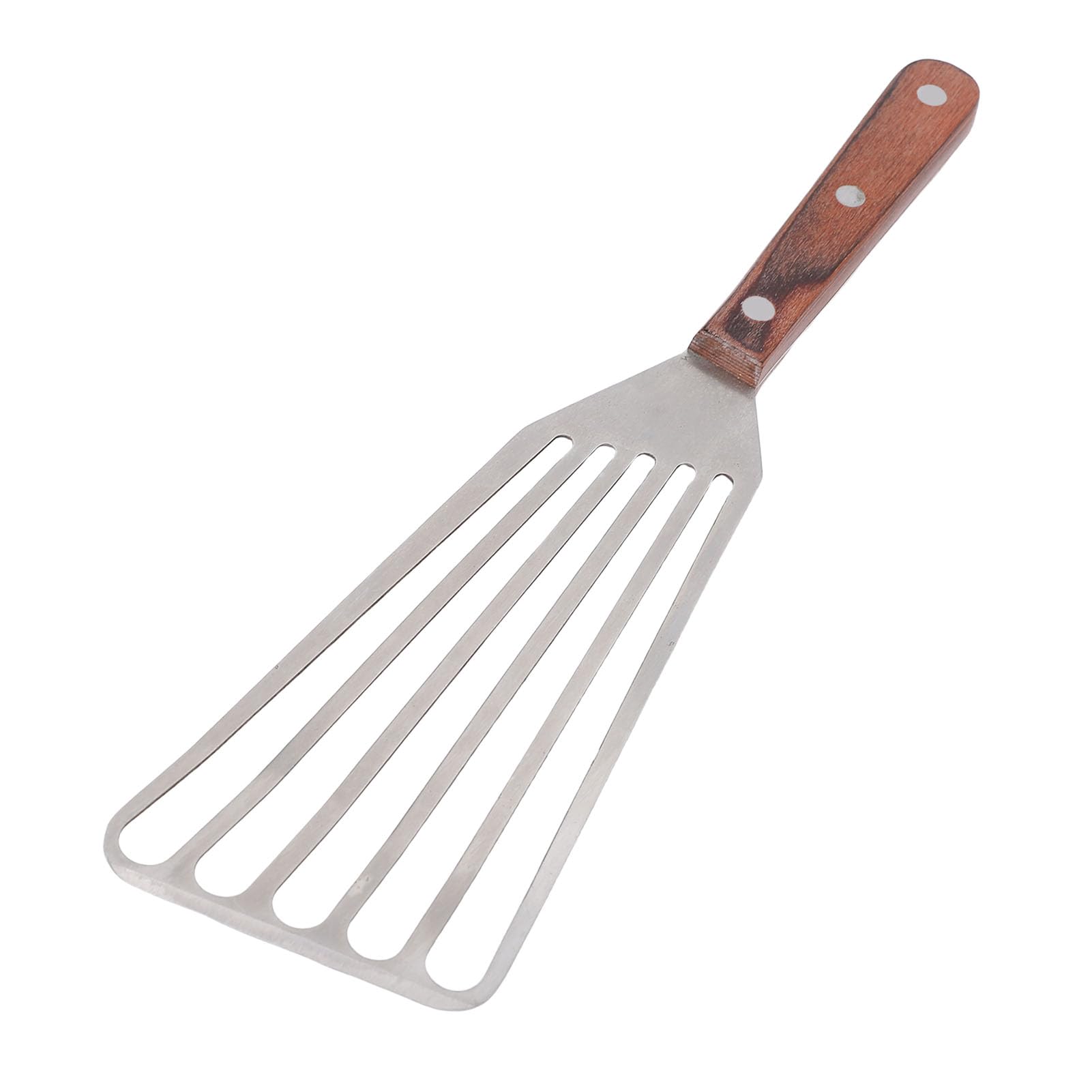 SIXRUN Espátula para Pescado, Volteador de Pescado de Acero Inoxidable con de Madera, Hoja Fina y Flexible para Freír Filete de y Salteado, Herramienta de Cocina Fácil de Limpiar para Parrilla de