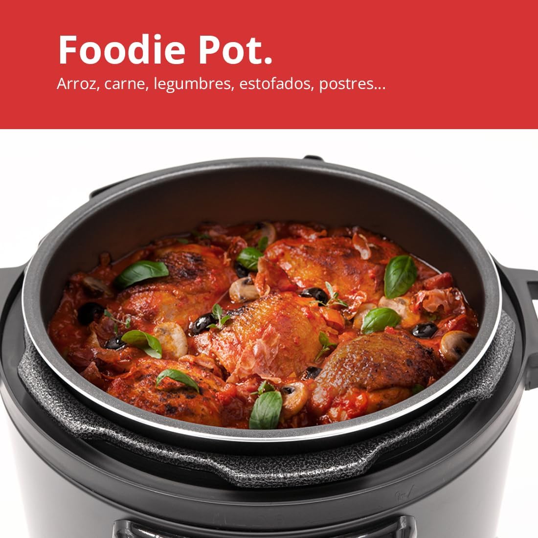 Robot da cucina 2 in 1, pentola programmabile Foodie Pot e Friggitrice senza olio Foodie Fryer Lid, 9 elettrodomestici in 1, capacità 6L, 1300W, 3 livelli di potenza, 2 coperchi programmabili. Robot da cucina 2 in 1, pentola programmabile Foodie Pot e Friggitrice senza olio Foodie Fryer Lid, 9 elettrodomestici in 1, capacità 6L, 1300W, 3 livelli di potenza, 2 coperchi programmabili.