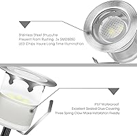 Vista 4 de Kit de luces LED de bajo voltaje para cubierta de acero inoxidable, impermeable, empotradas, para terrazas de madera, escaleras, jardín, patio
