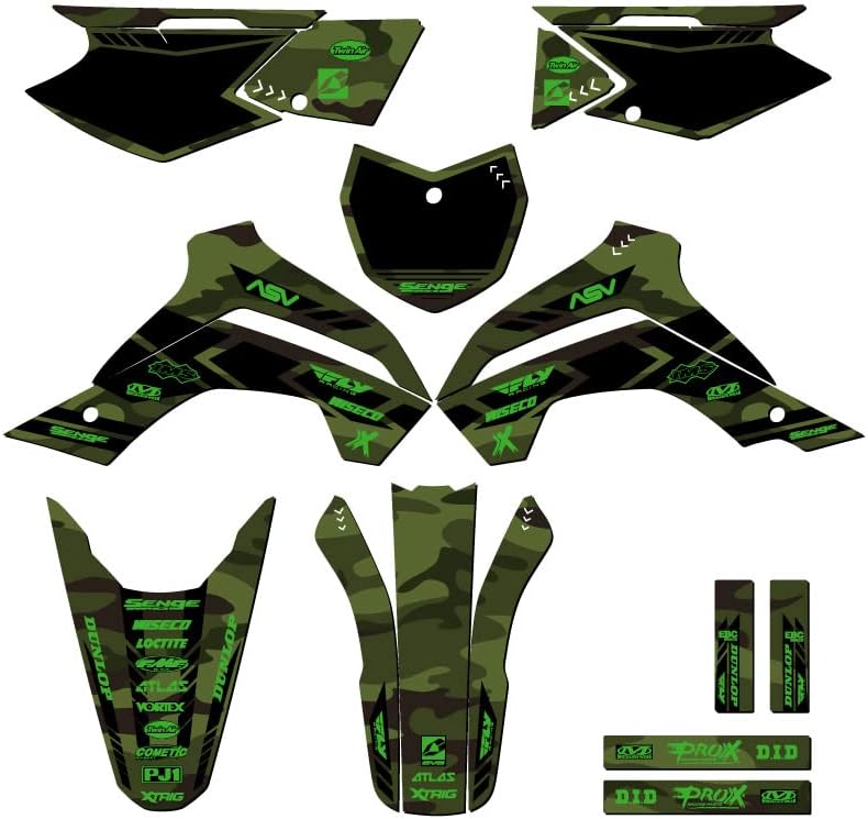 2021-2025 KLX 140 RF Apache Grey Senge Graphics Complete Kit Compatible with Kawasaki