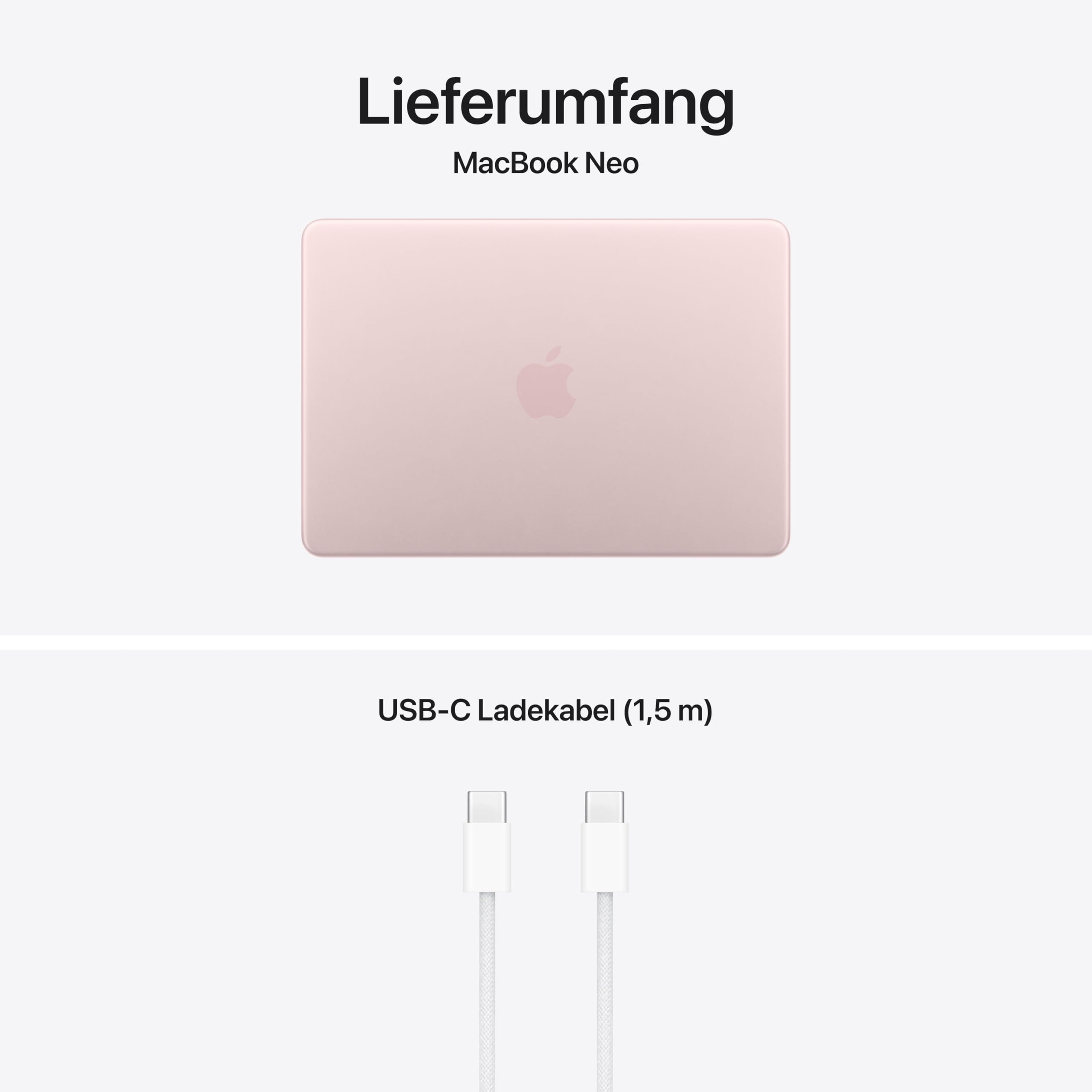 Apple 13" MacBook Neo Laptop mit A18 Pro Chip: Entwickelt für KI und Apple Intelligence, Liquid Retina Display, 8 GB gemeinsamem Arbeitsspeicher, 512 GB SSD Speicher, Touch ID; Rosa