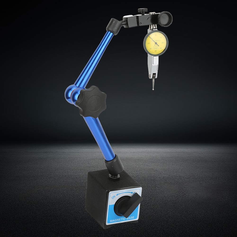 Soporte de base magnético flexible con indicador de esfera universal ajustable para indicador de prueba de esfera (60 x 50 x 55 mm, color azul)
